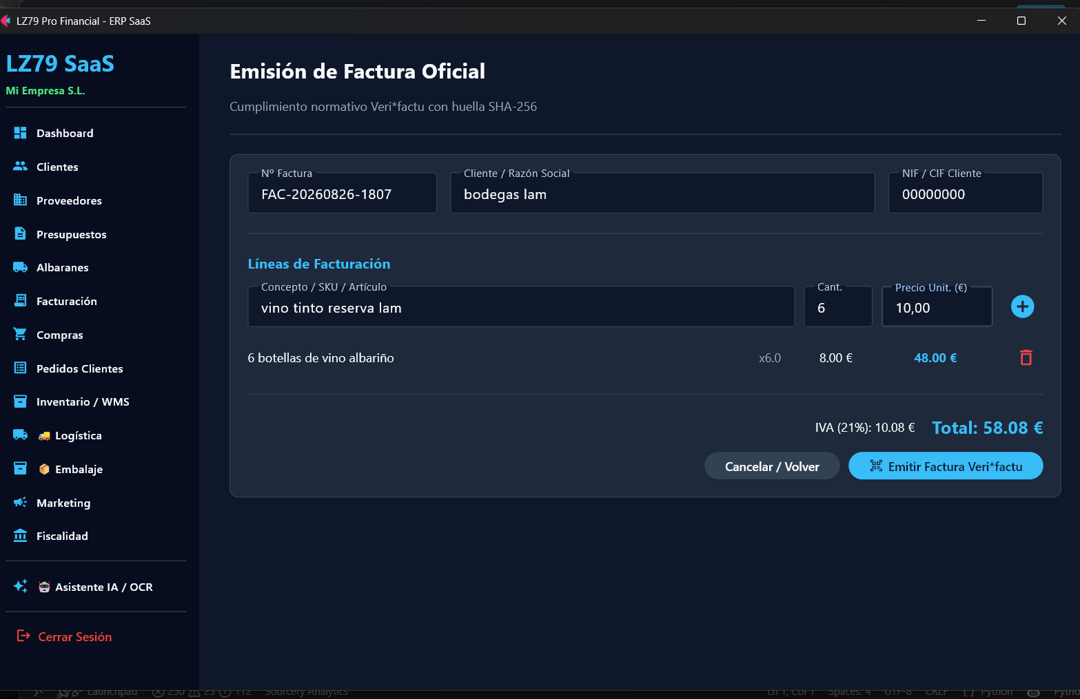 Emisión de Factura LZ79